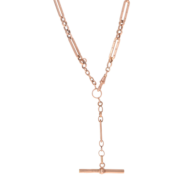 Rose Gold Albert Chain with Fob