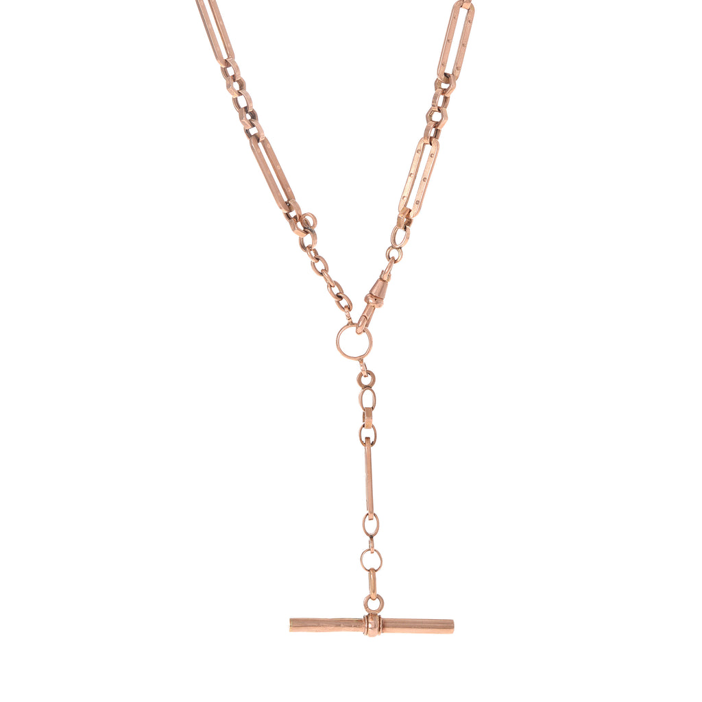 Rose Gold Albert Chain with Fob -- Ariel Gordon Jewelry