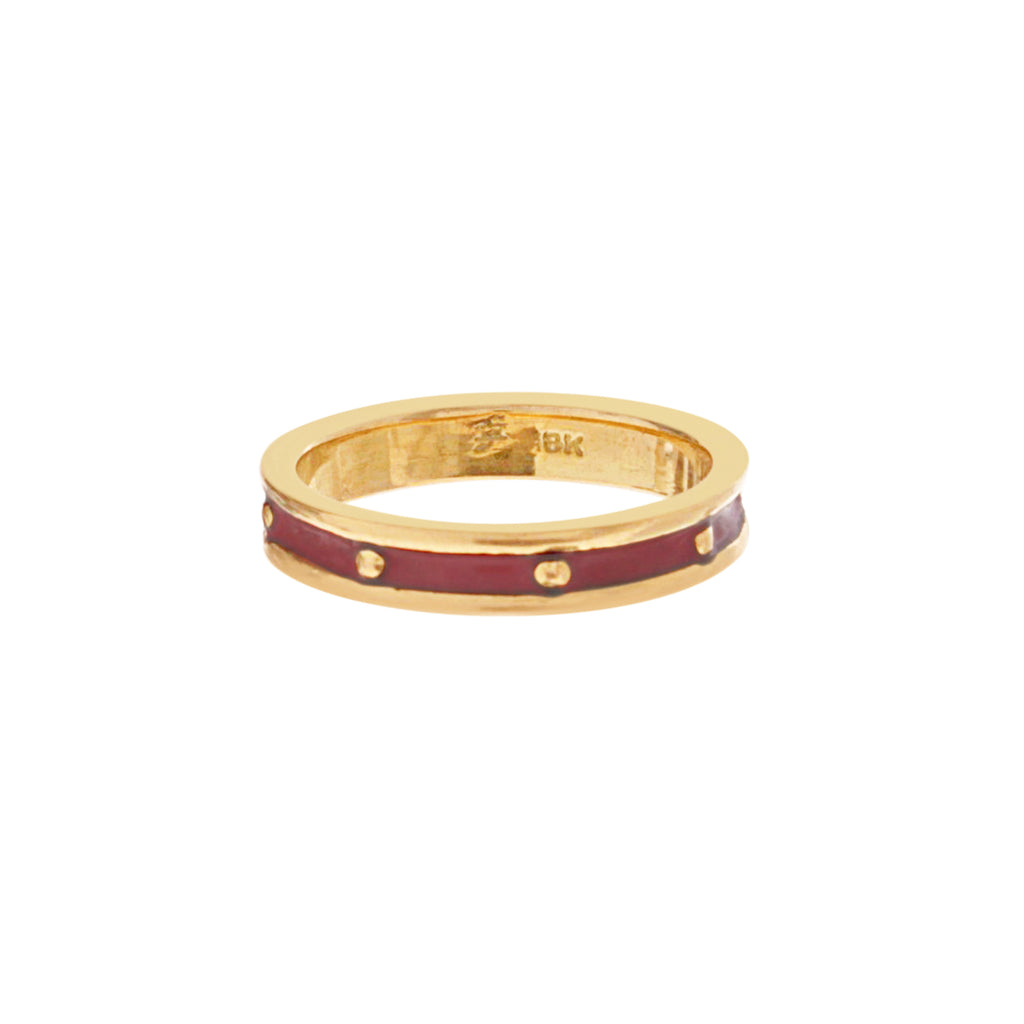18k Red Enamel Band -- Ariel Gordon Jewelry
