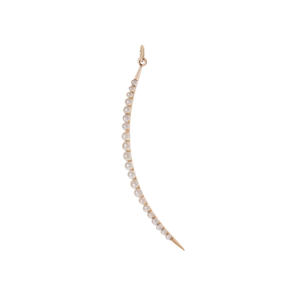 Seed Pearl Crescent Pendant -- Ariel Gordon Jewelry