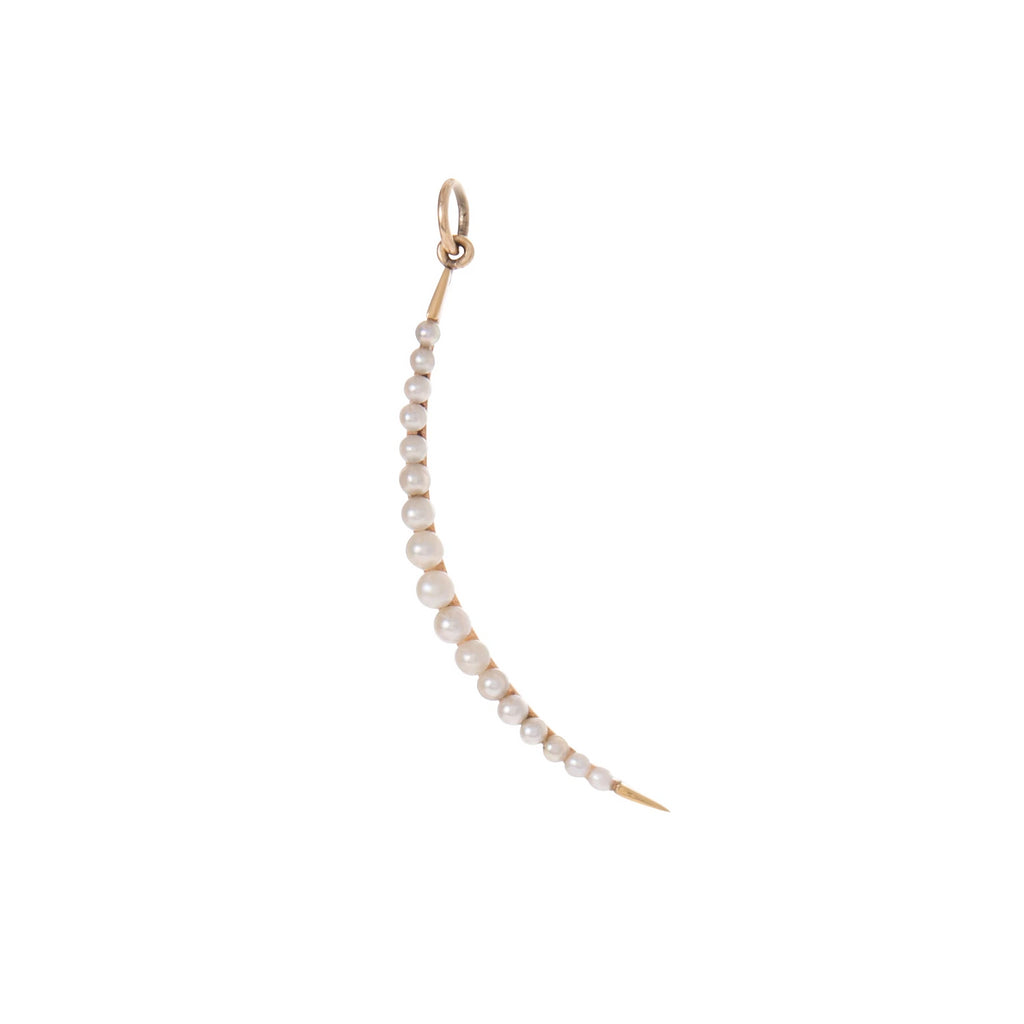 Small Seed Pearl Crescent Pendant -- Ariel Gordon Jewelry