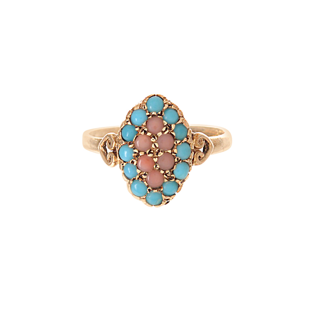 Turquoise and Coral Ring -- Ariel Gordon Jewelry