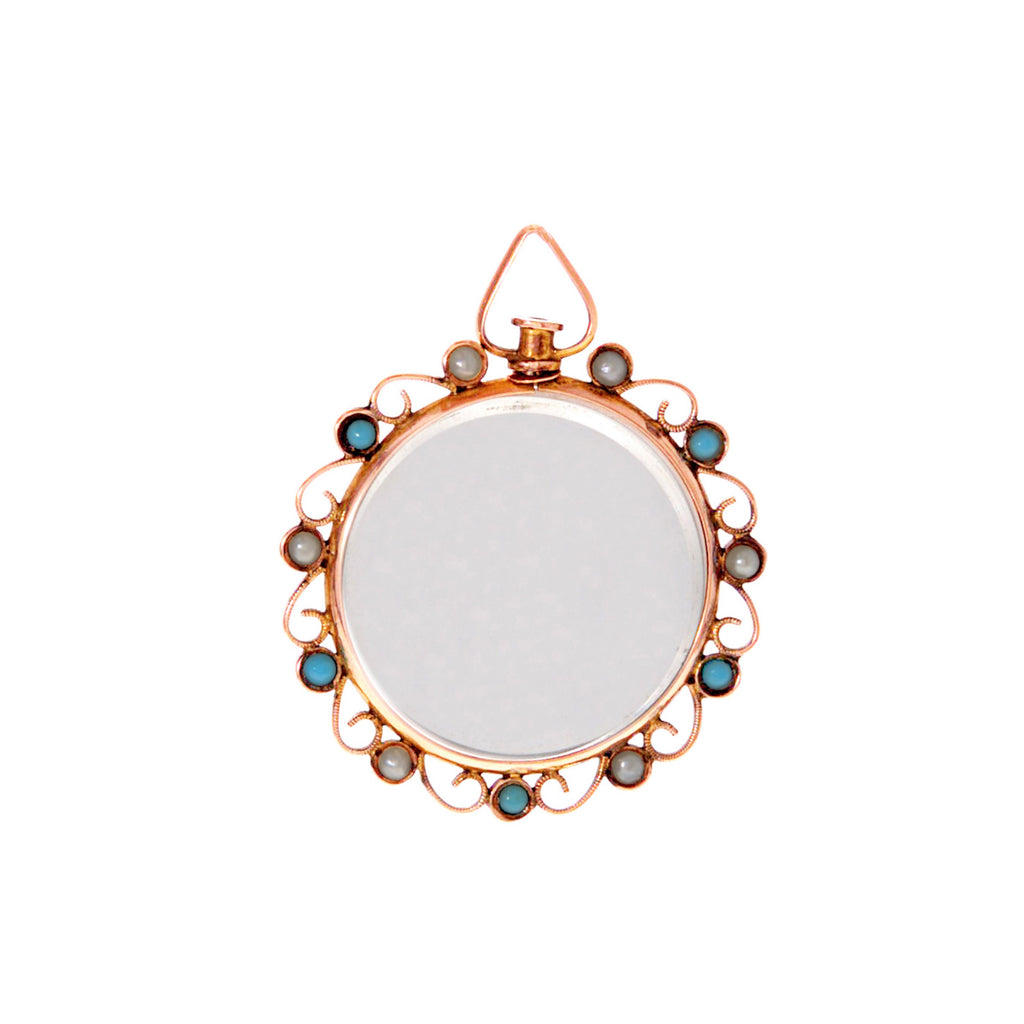 Crystal, Pearl and Turquoise Locket -- Ariel Gordon Jewelry