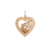 Pearl Lily of the Valley Heart Charm - Pearl Lily of the Valley Heart Charm -- Ariel Gordon Jewelry