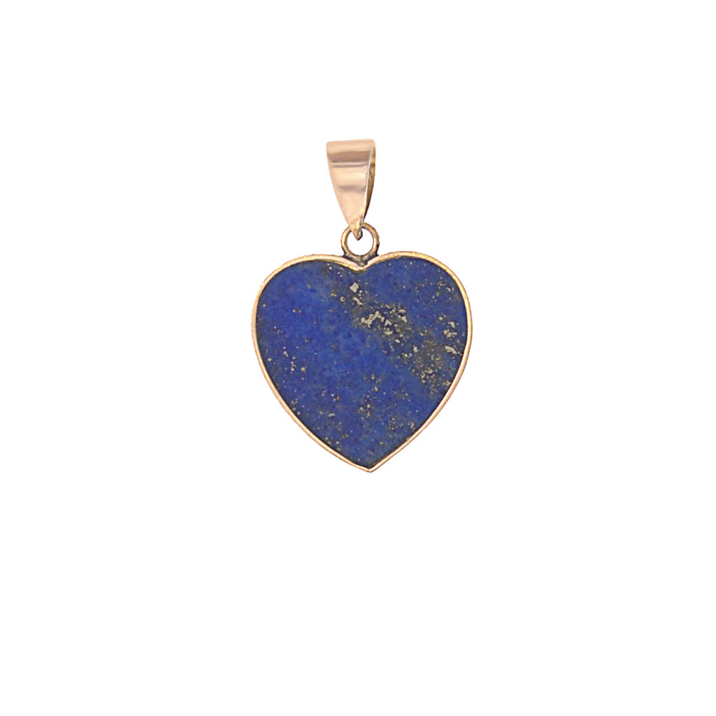 Lapis Inlay Heart Charm -- Ariel Gordon Jewelry