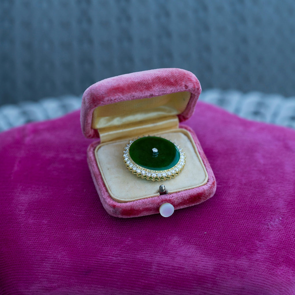 Jadeite Diamond Pendant -- Ariel Gordon Jewelry