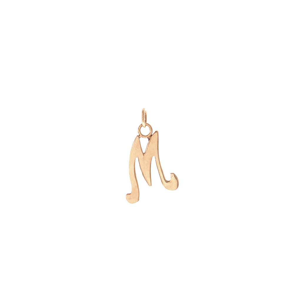 Script M Charm -- Ariel Gordon Jewelry