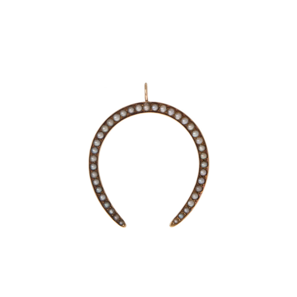 Pearl Enamel Horseshoe Pendant -- Ariel Gordon Jewelry