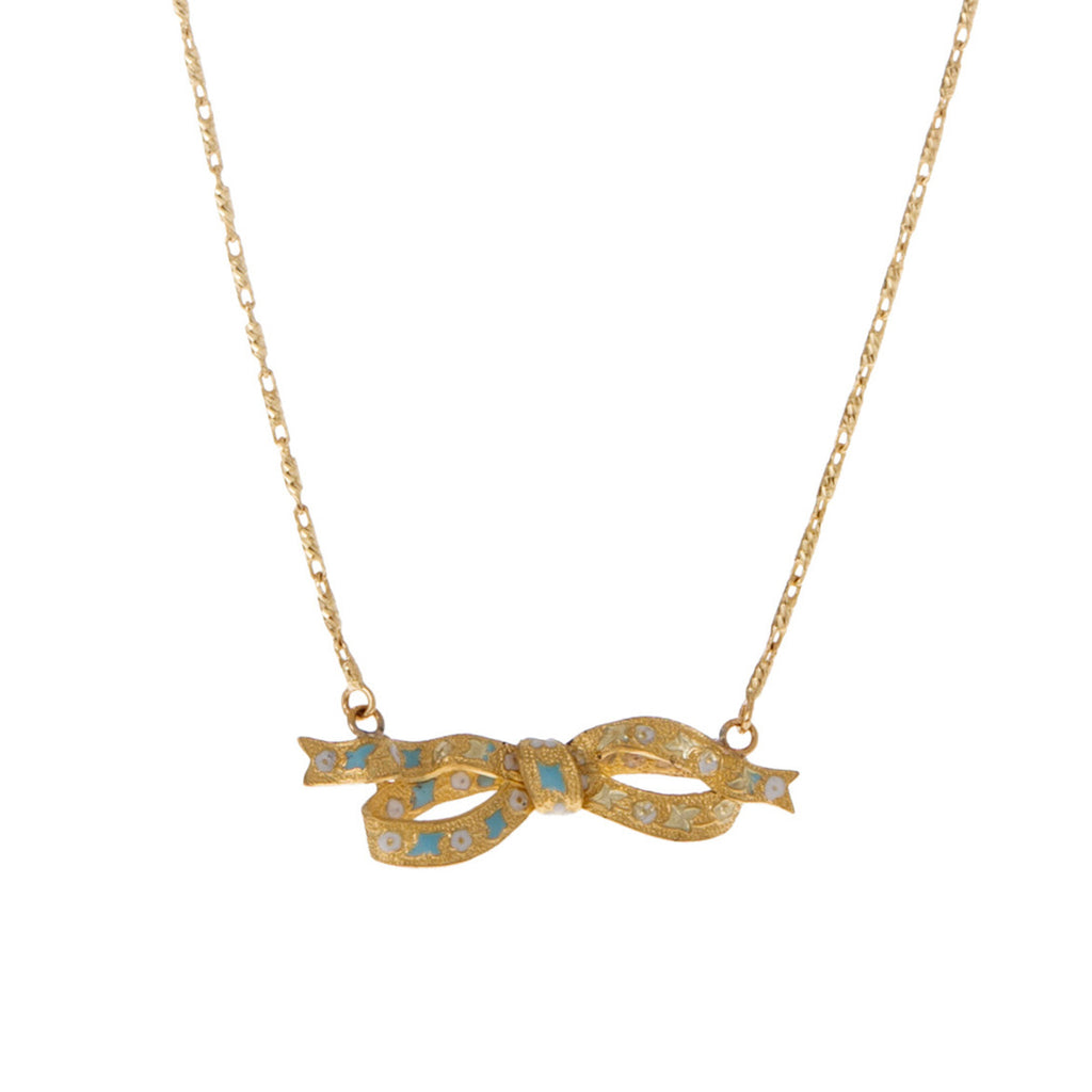Enamel Bow Necklace -- Ariel Gordon Jewelry