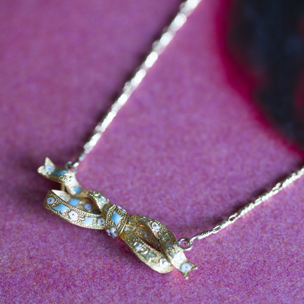 Enamel Bow Necklace -- Ariel Gordon Jewelry