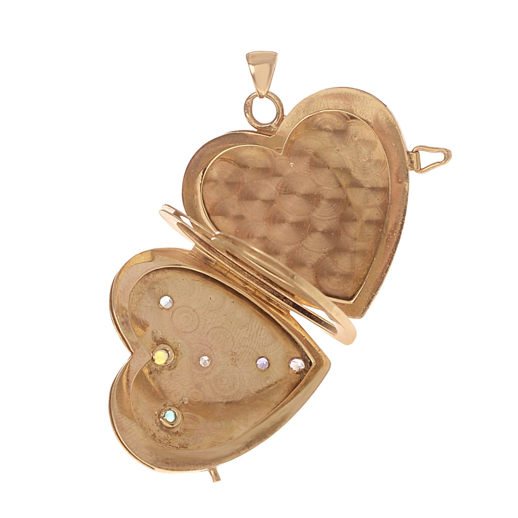 Florentine Folding Locket with Stones -- Ariel Gordon Jewelry