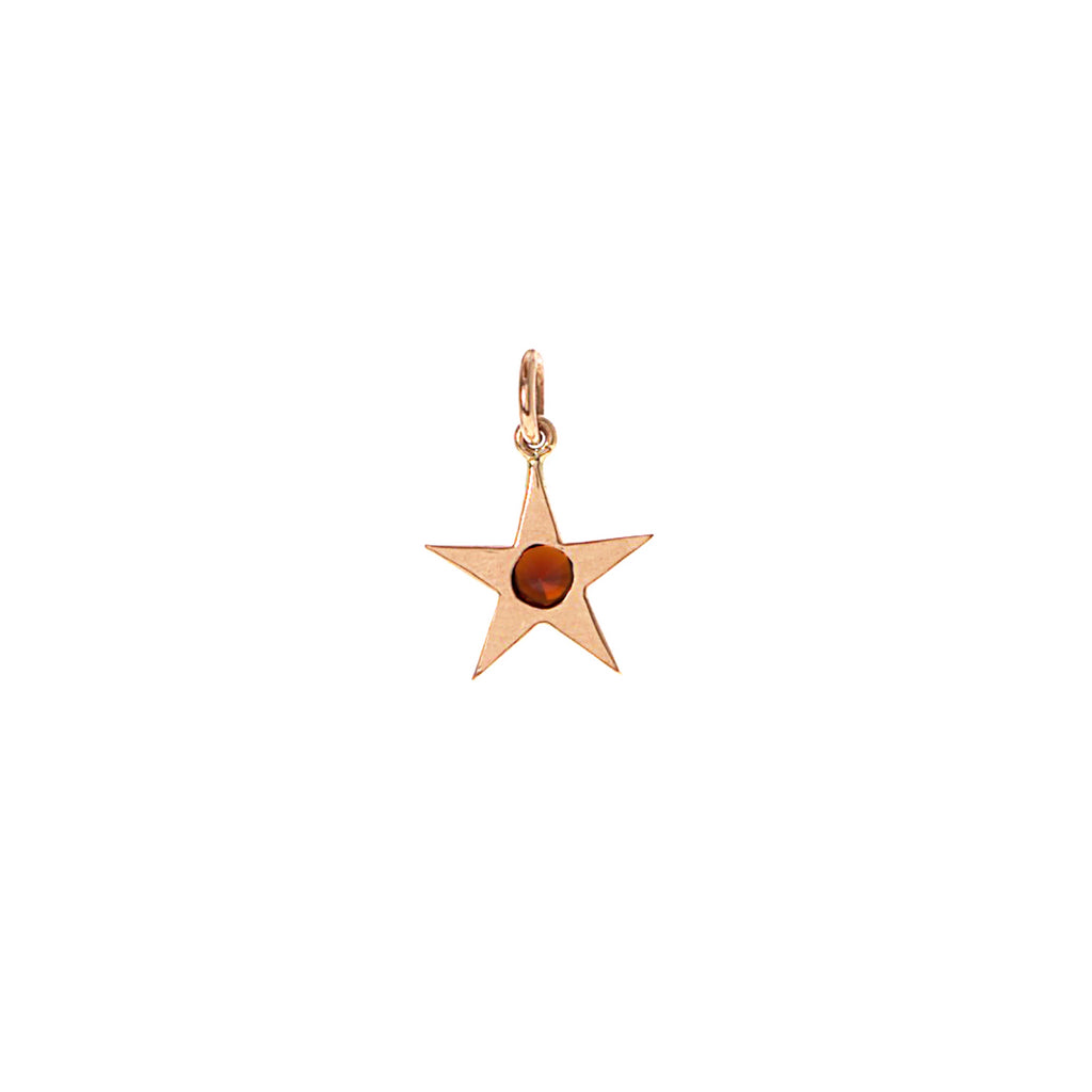 Garnet and Gold Star Charm -- Ariel Gordon Jewelry