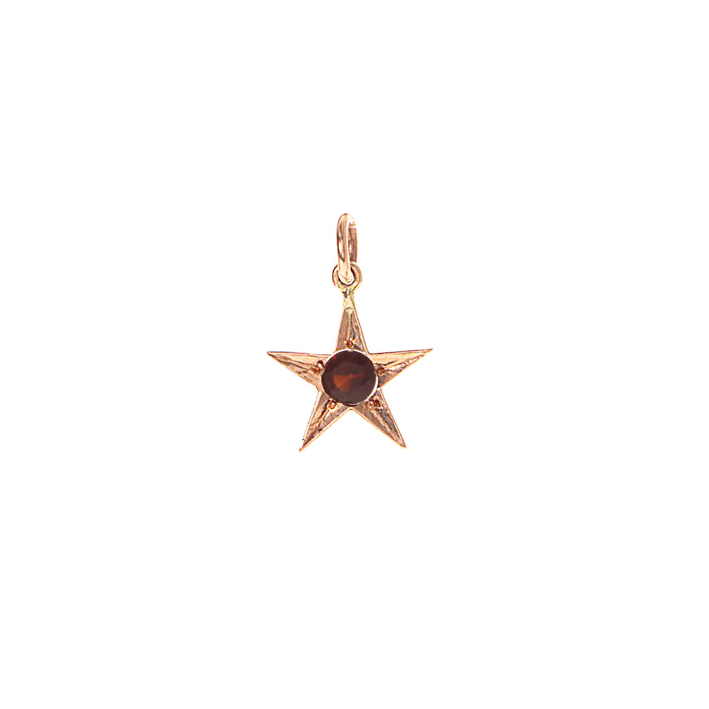 Garnet and Gold Star Charm -- Ariel Gordon Jewelry