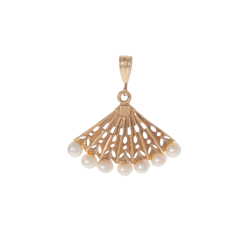 Pearl Fan Charm -- Ariel Gordon Jewelry