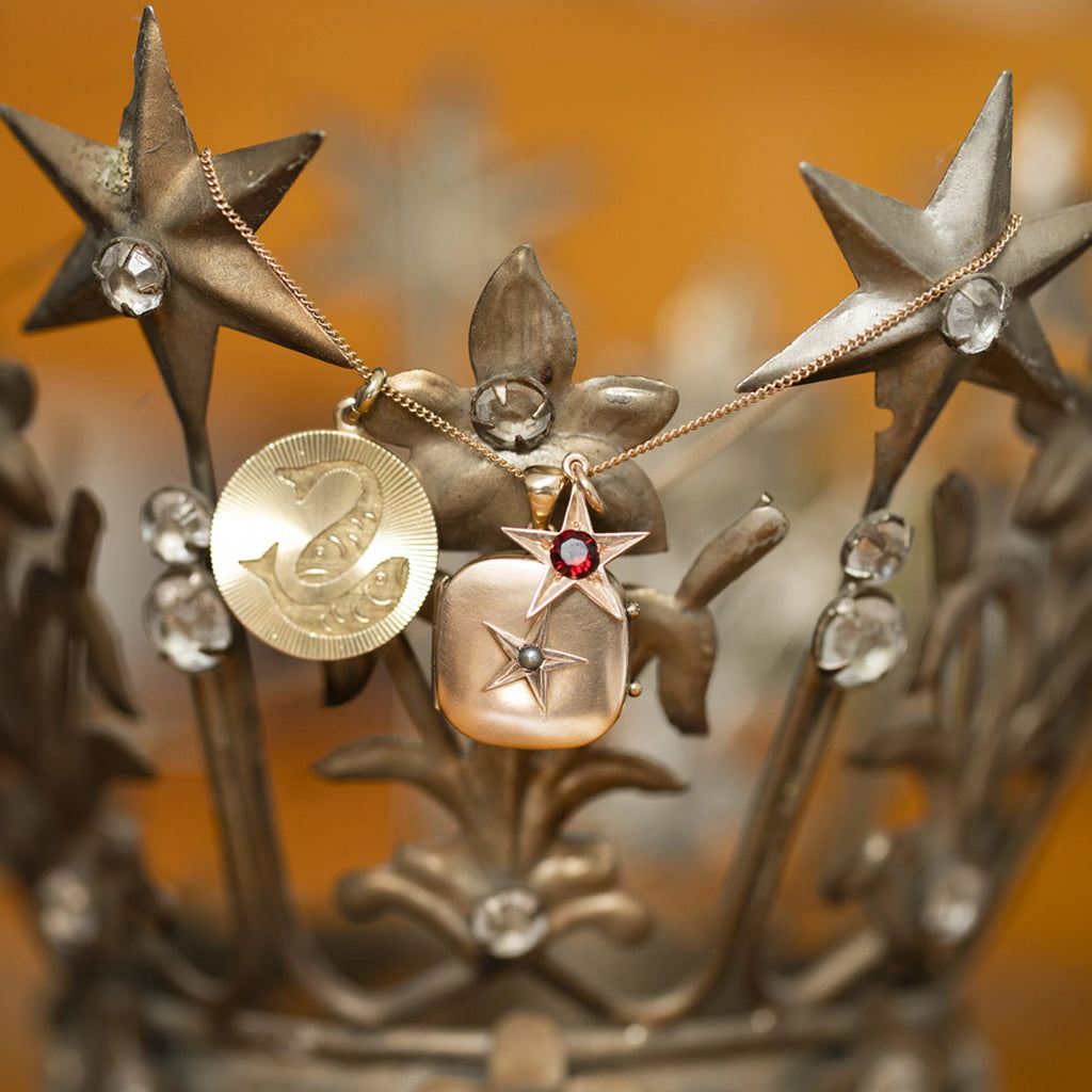 Garnet and Gold Star Charm -- Ariel Gordon Jewelry