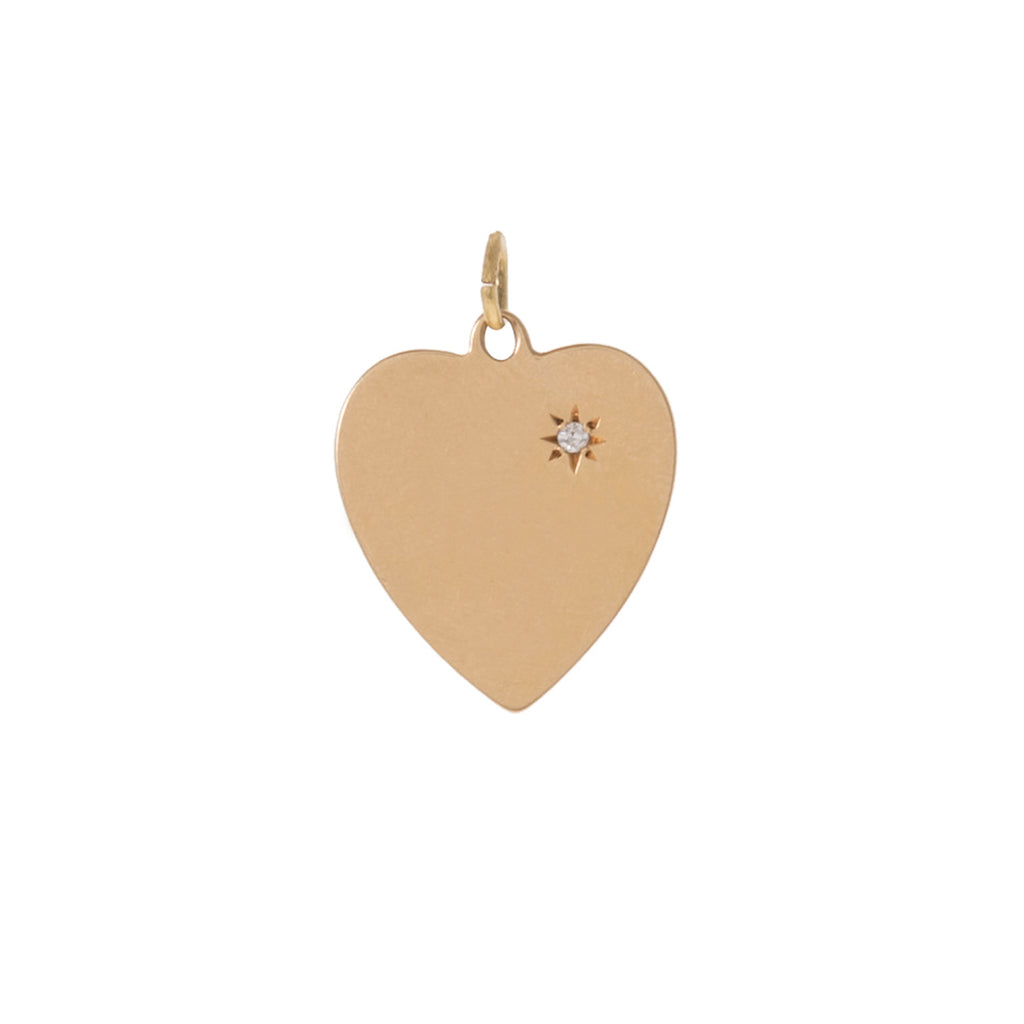 Heart Charm with Star Set Diamond -- Ariel Gordon Jewelry