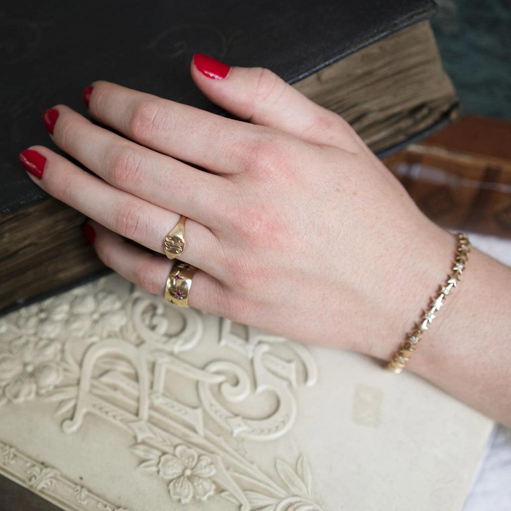 Gold Star and Diamond Tennis Bracelet -- Ariel Gordon Jewelry