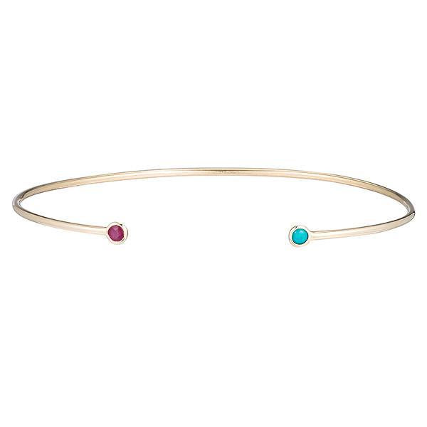 Dual Birthstone Cuff