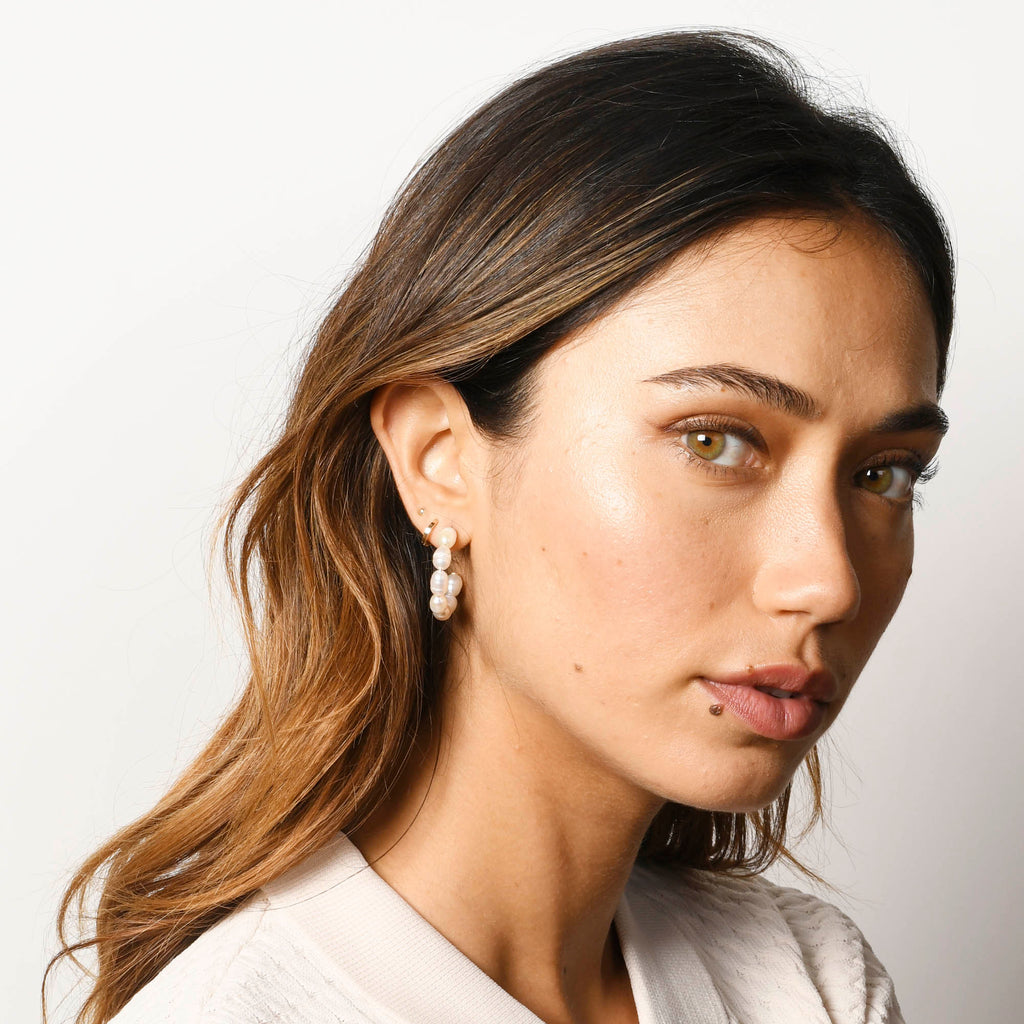 Petite Hoops - Rose Gold & White Gold -- Ariel Gordon Jewelry