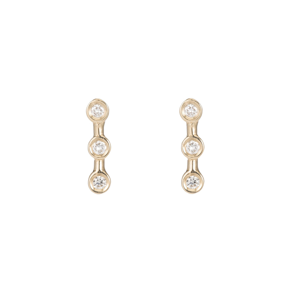 Mini Diamond Horizon Studs -- Ariel Gordon Jewelry
