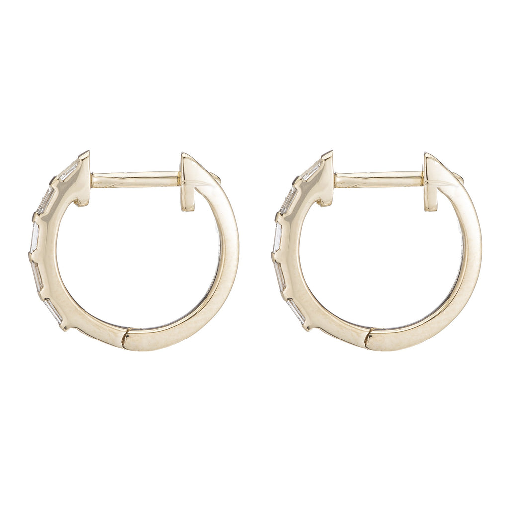 Baguette Diamond Huggies -- Ariel Gordon Jewelry