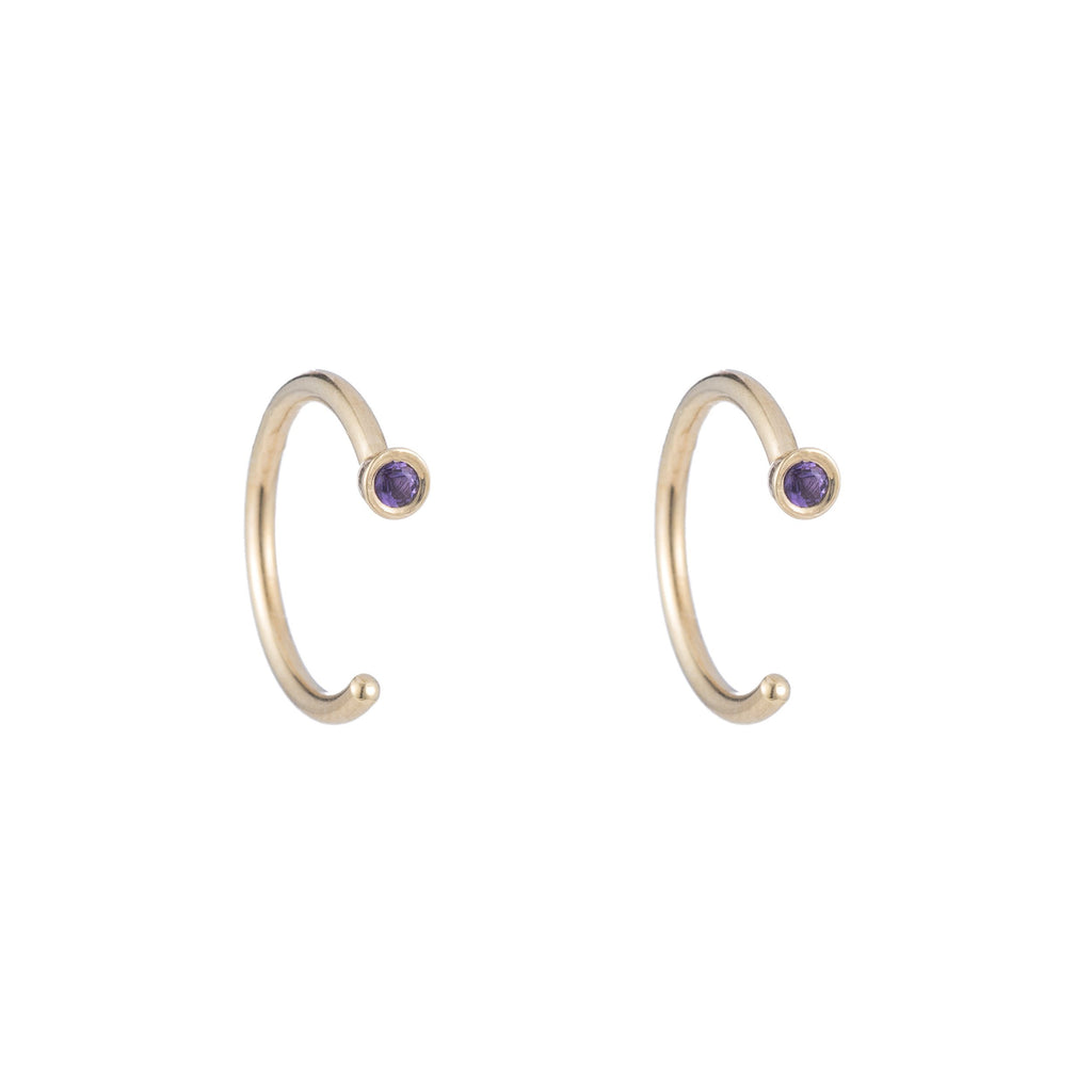 Dual Birthstone Dust Hoops -- Ariel Gordon Jewelry