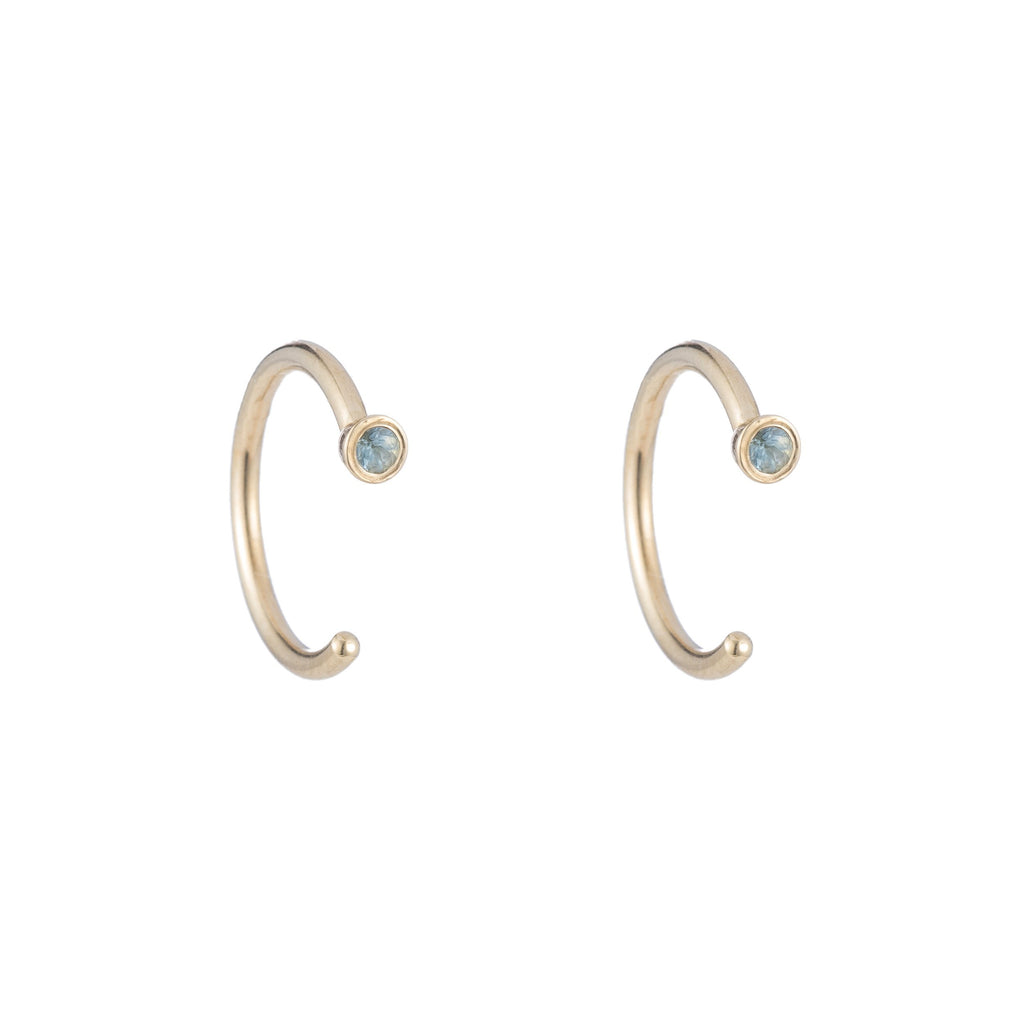 Dual Birthstone Dust Hoops -- Ariel Gordon Jewelry