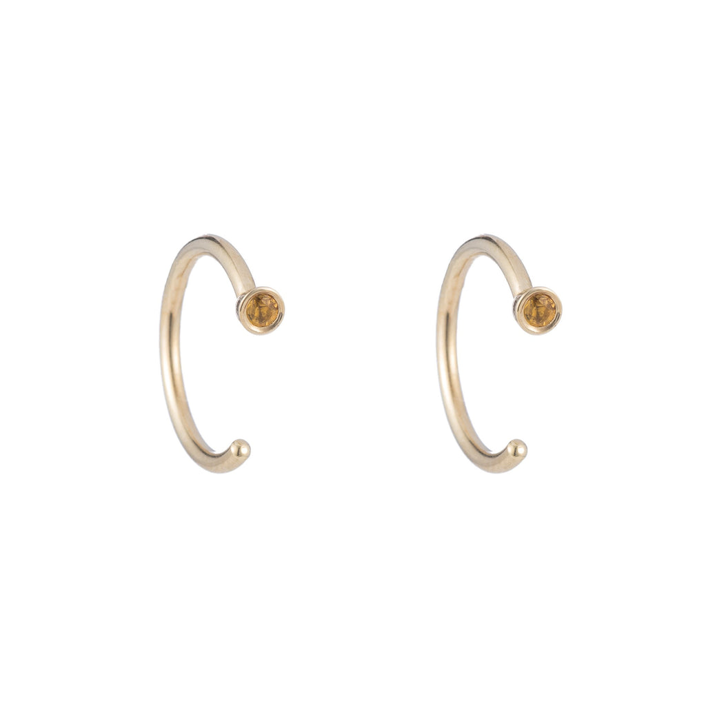 Dual Birthstone Dust Hoops -- Ariel Gordon Jewelry