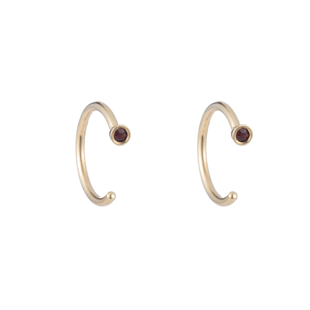 Dual Birthstone Dust Hoops -- Ariel Gordon Jewelry