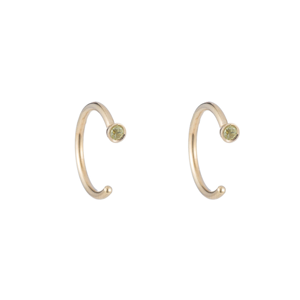 Dual Birthstone Dust Hoops -- Ariel Gordon Jewelry