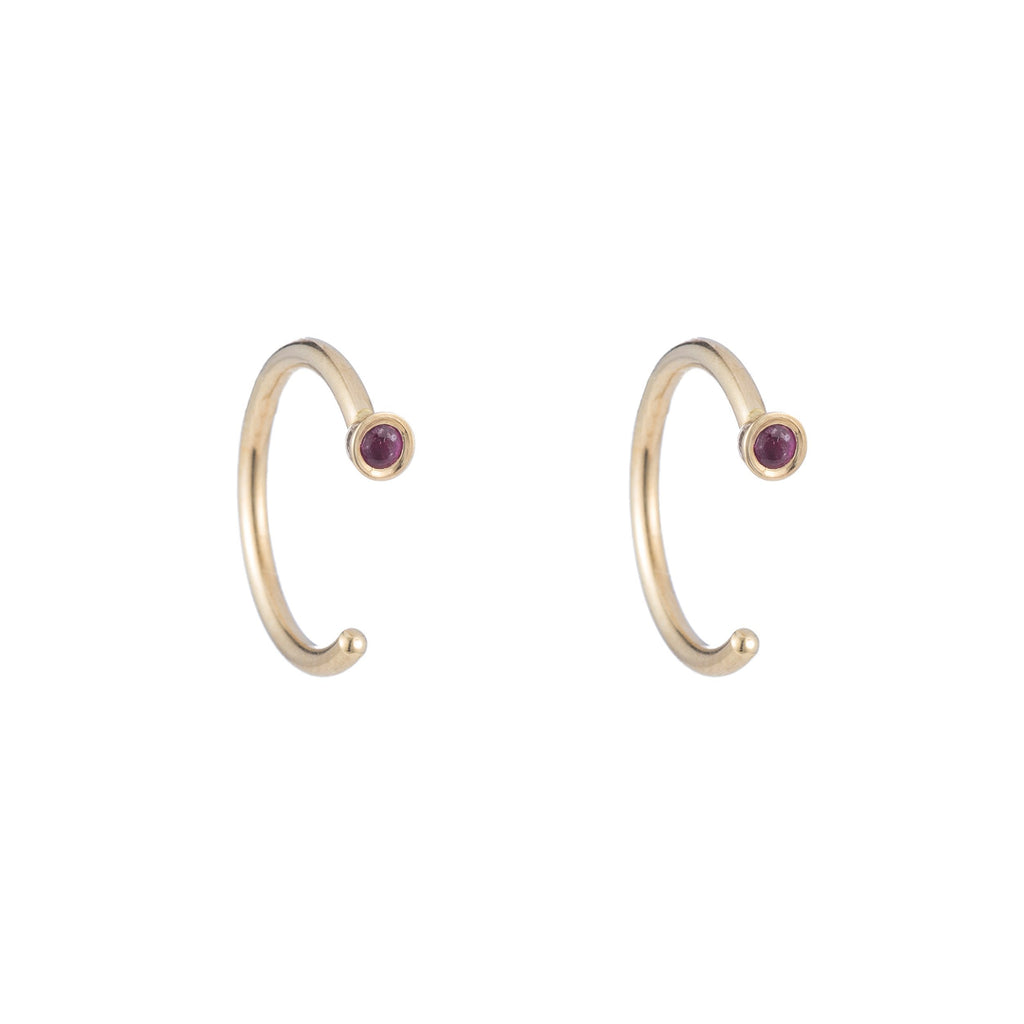 Dual Birthstone Dust Hoops -- Ariel Gordon Jewelry