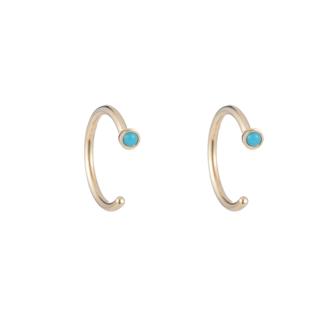 Dual Birthstone Dust Hoops -- Ariel Gordon Jewelry