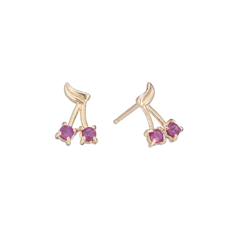 Ruby Cherry Bomb Studs