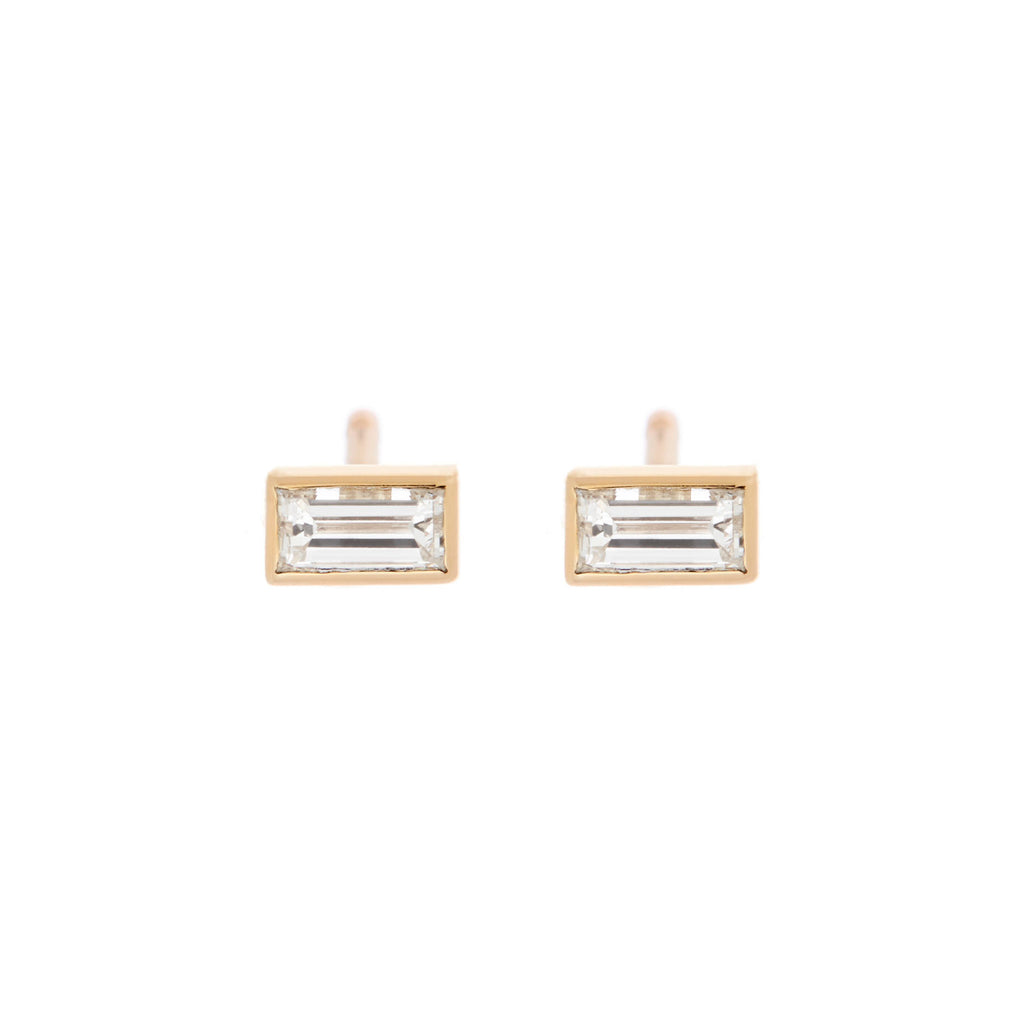Baby Baguette Diamond Studs -- Ariel Gordon Jewelry