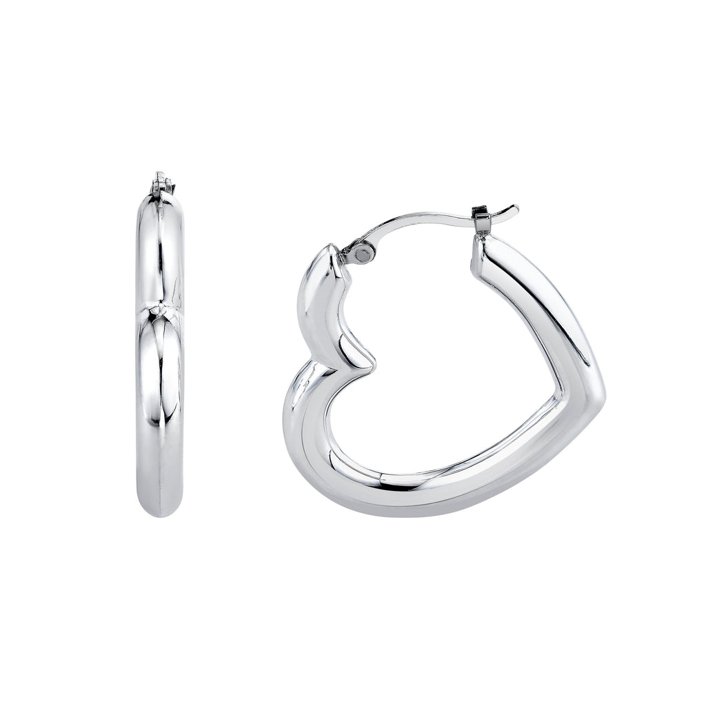 Sterling Silver Heart Helium Hoops -- Ariel Gordon Jewelry