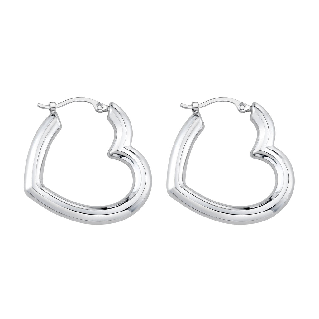 Sterling Silver Heart Helium Hoops -- Ariel Gordon Jewelry
