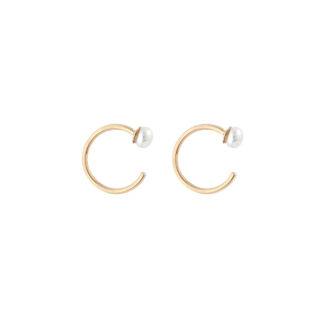 Pearl Dust Hoops -- Ariel Gordon Jewelry