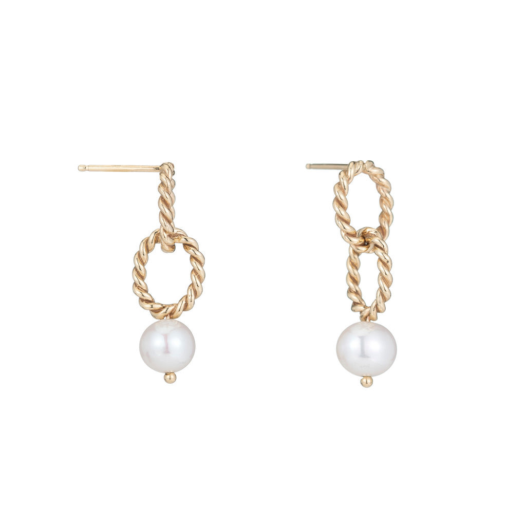 Pearl Twine Link Studs -- Ariel Gordon Jewelry
