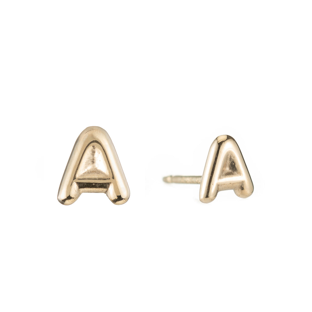 Mini Helium Initial Studs -- Ariel Gordon Jewelry