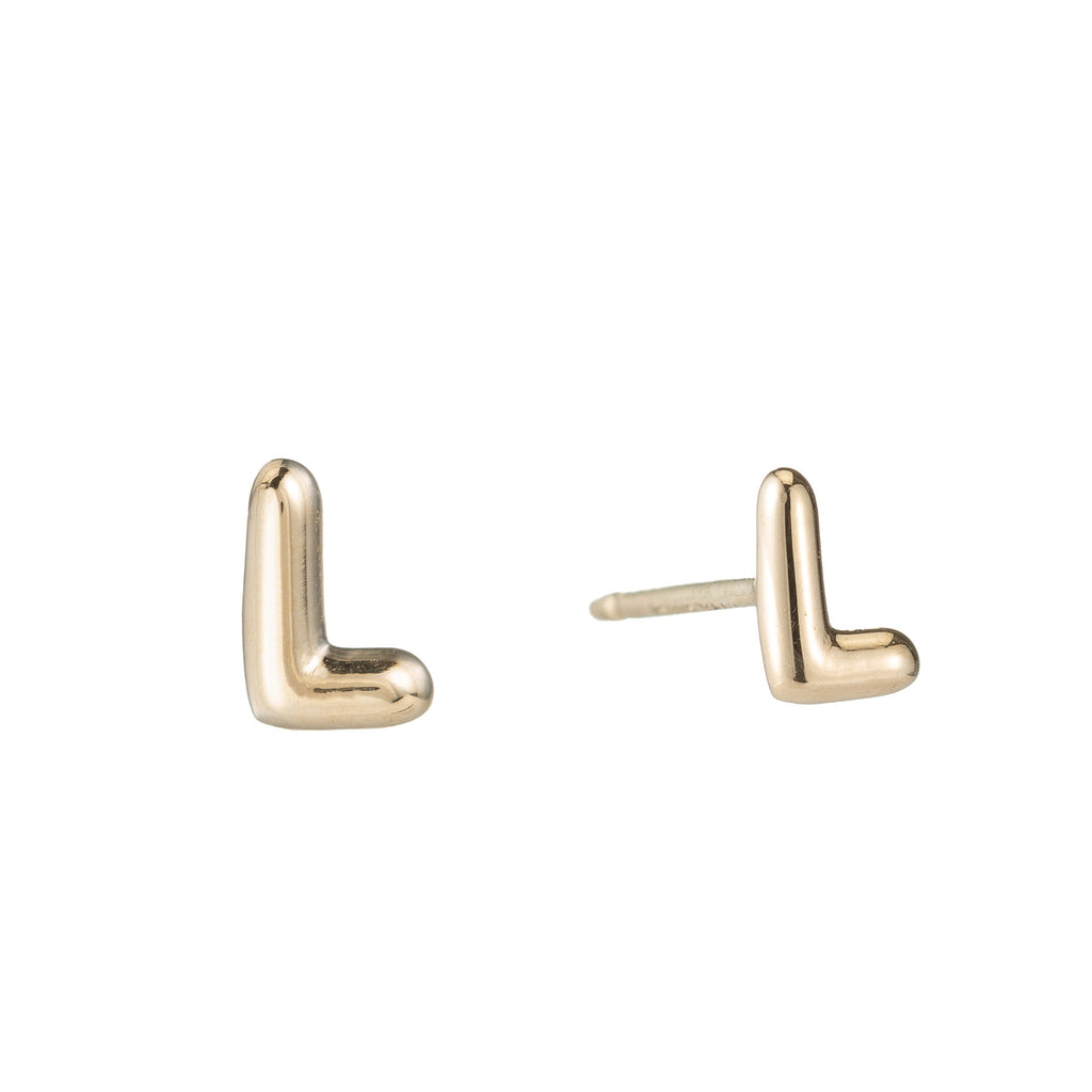 Mini Helium Initial Studs -- Ariel Gordon Jewelry