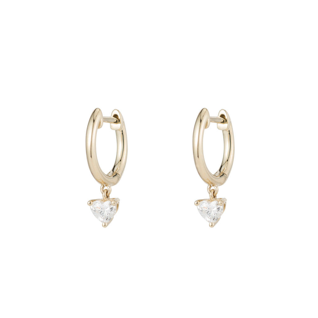 Teensy Heart Diamond Huggies -- Ariel Gordon Jewelry