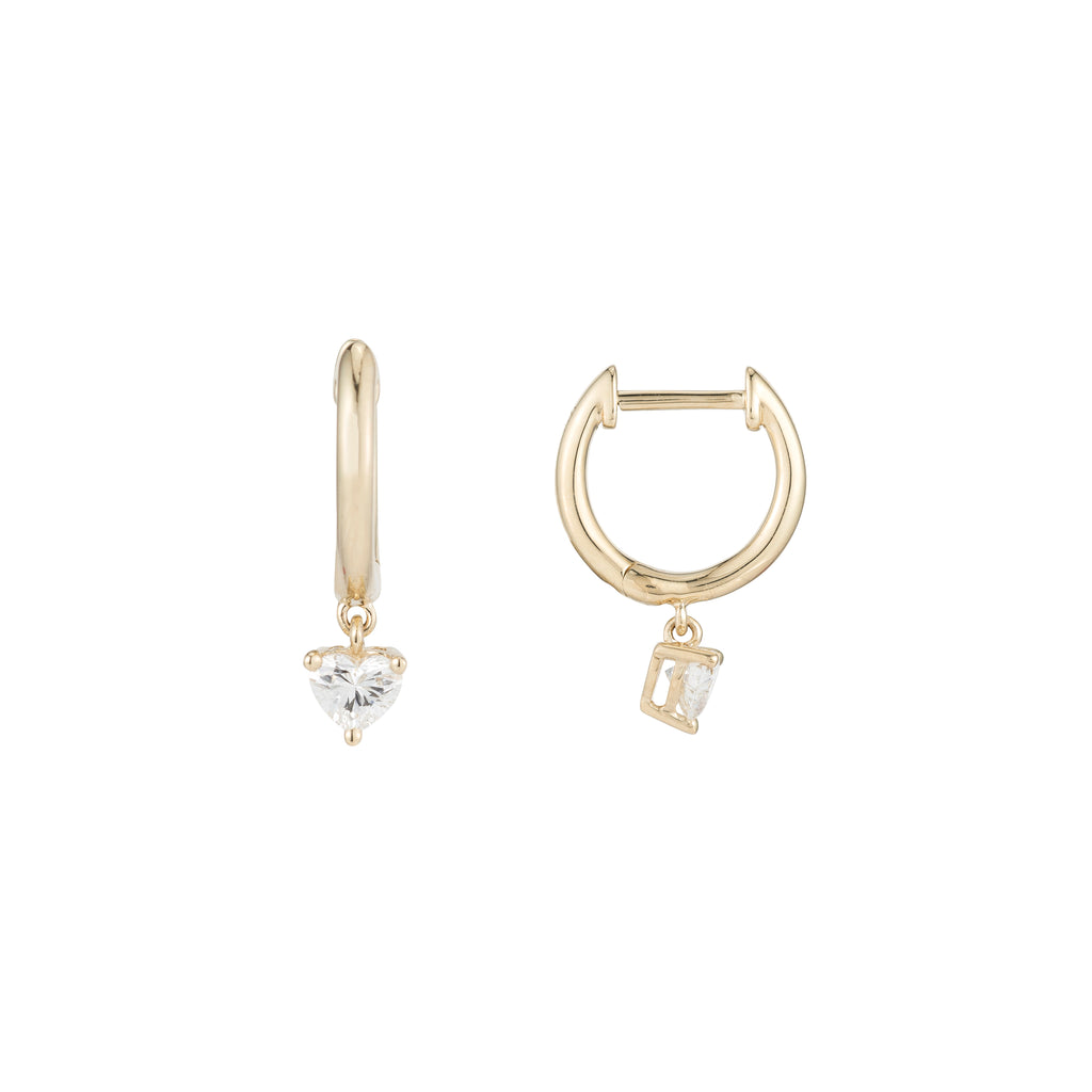 Teensy Heart Diamond Huggies -- Ariel Gordon Jewelry