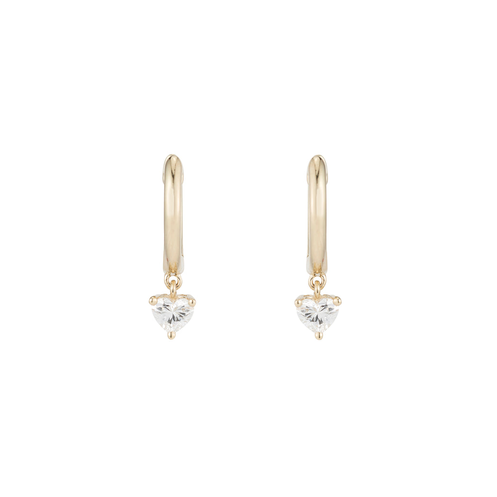 Teensy Heart Diamond Huggies -- Ariel Gordon Jewelry