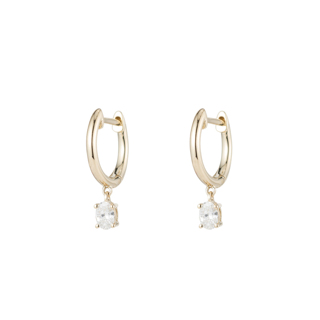 Teensy Oval Diamond Huggies -- Ariel Gordon Jewelry