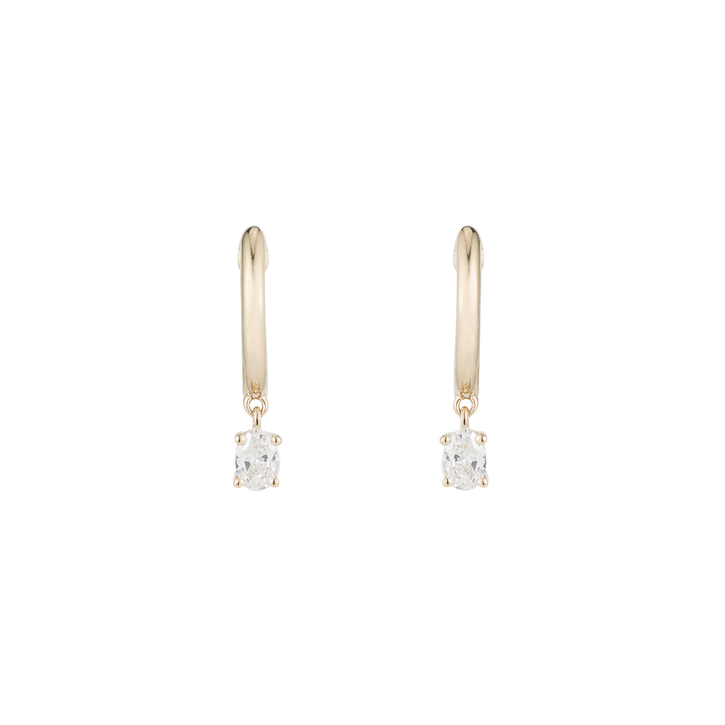 Teensy Oval Diamond Huggies -- Ariel Gordon Jewelry