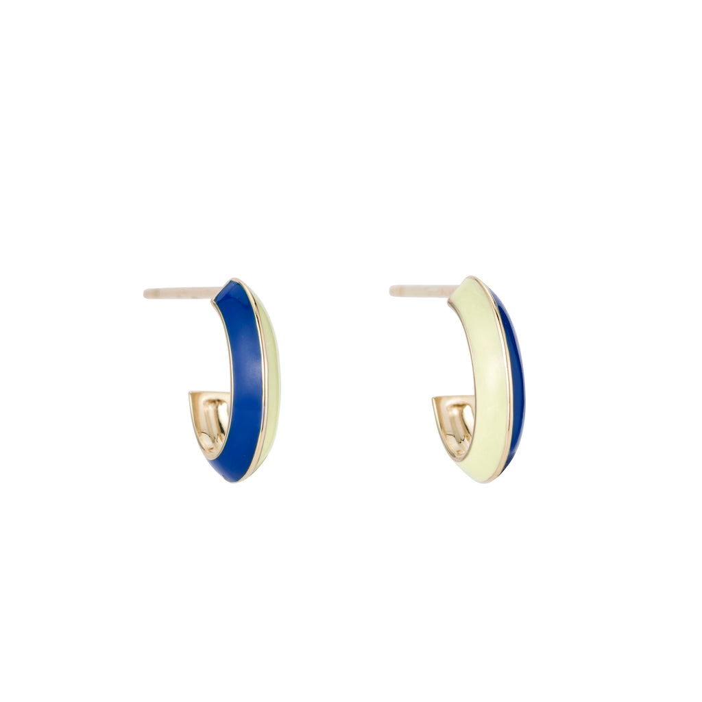 Enamel Knife Edge Hoops -- Ariel Gordon Jewelry