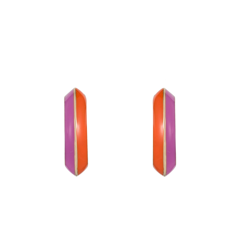 Enamel Knife Edge Hoops -- Ariel Gordon Jewelry