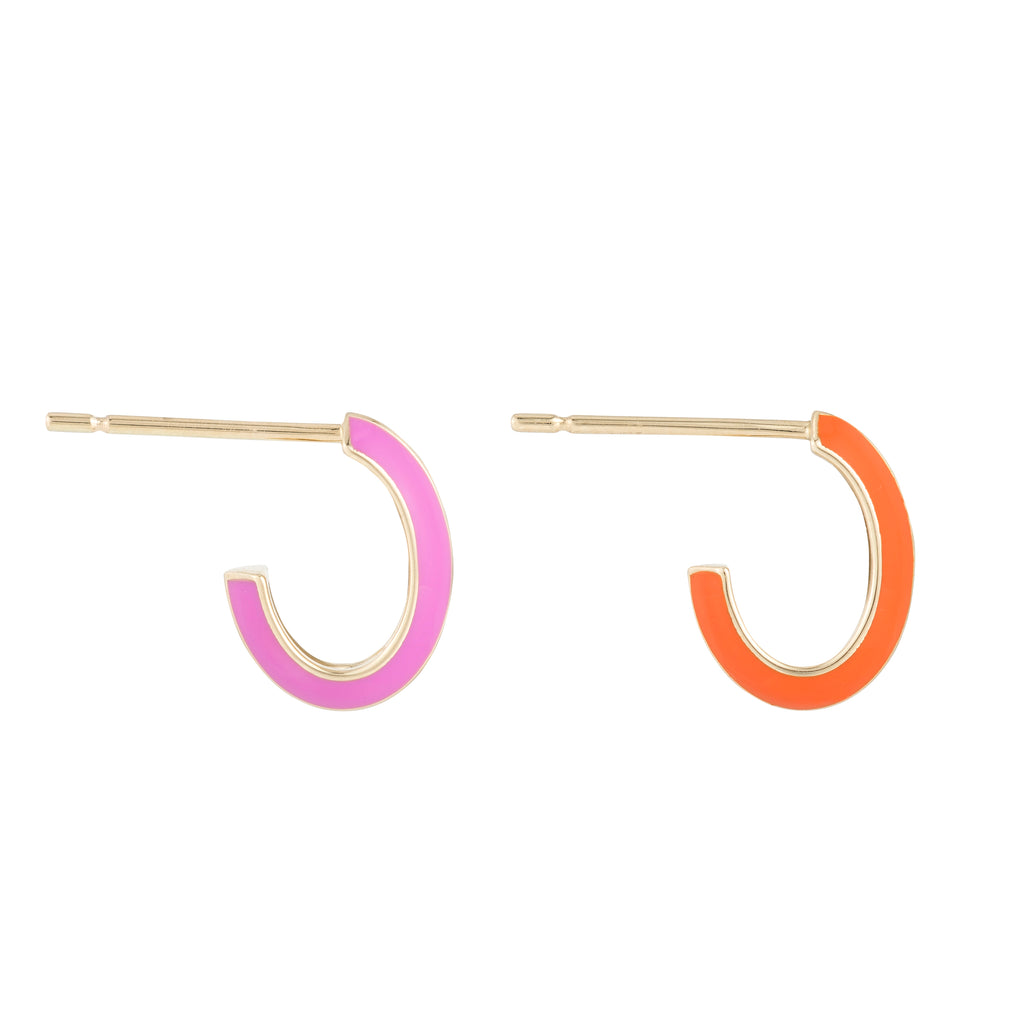 Enamel Knife Edge Hoops -- Ariel Gordon Jewelry