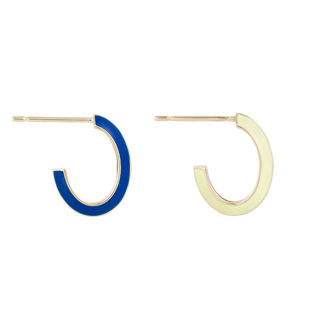 Grande Enamel Knife Edge Hoops -- Ariel Gordon Jewelry