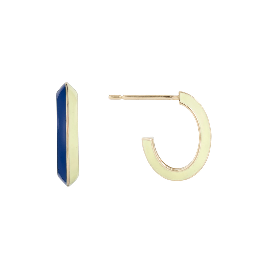 Grande Enamel Knife Edge Hoops -- Ariel Gordon Jewelry